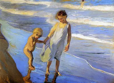 Valencia, Two Little Girls on a Beach Joaquin Sorolla